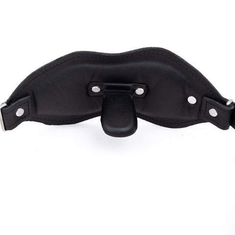 Rubber Tongue Gag - Front Buckle Leather Strap