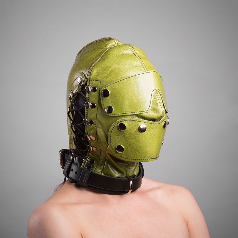 FETTERS Leather Side Lace Hood at Fetters Your BDSM Store for Quality