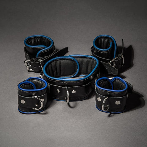 Piped Leather Restraint Set - Fetters