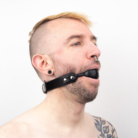 Rubber Ball Gag - Leather Strap - Fetters