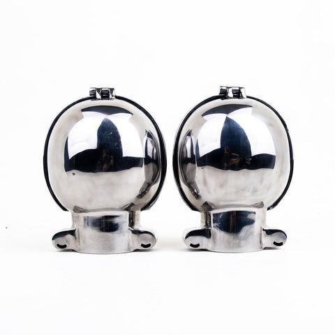 Stainless Steel Ball Mitts - Snap Shut Locks & Grab Handle - Fetters