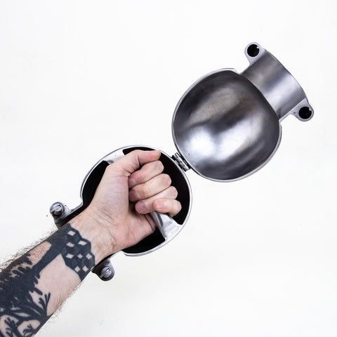Stainless Steel Ball Mitts - Snap Shut Locks & Grab Handle - Fetters