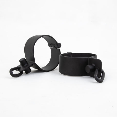 Steel Ankle Cuff - Pair, Black - Fetters