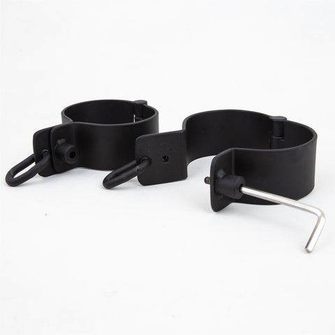 Steel Ankle Cuff - Pair, Black - Fetters