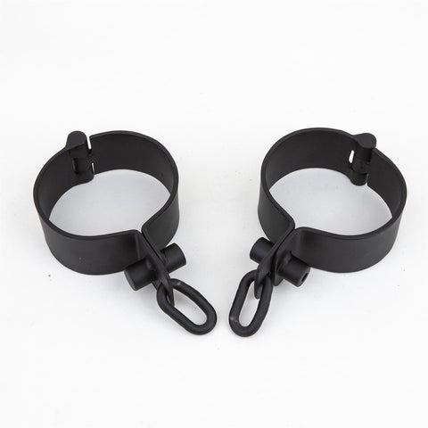 Steel Ankle Cuff - Pair, Black - Fetters