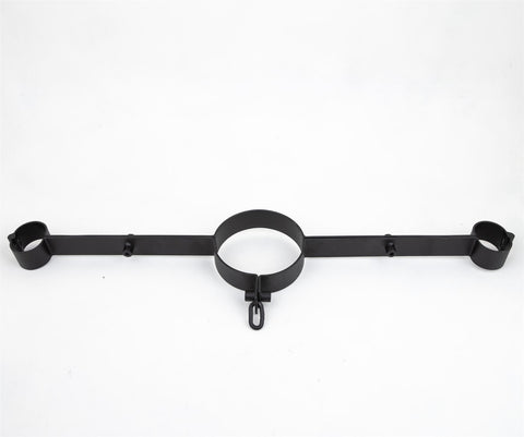 Steel wrist to neck restraint, Black - Fetters