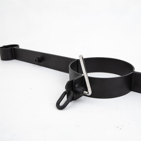 Steel wrist to neck restraint, Black - Fetters