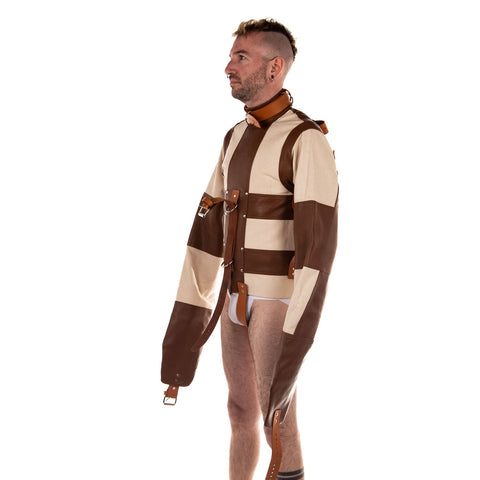 White Canvas & Tan Leather Straitjacket - Fetters
