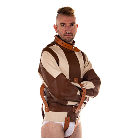 White Canvas & Tan Leather Straitjacket - Fetters