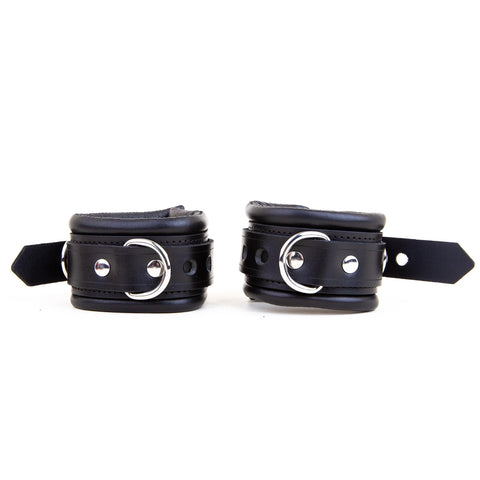 Padded Leather Wrist Cuffs 5cm