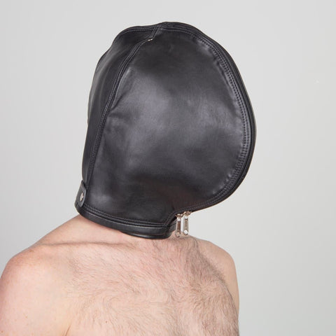 "Double Face" Zipped Leather Tight Hood - Fetters