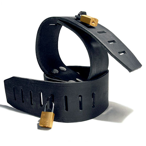 FETTERS Leather Slot Thigh Restraints - Fetters