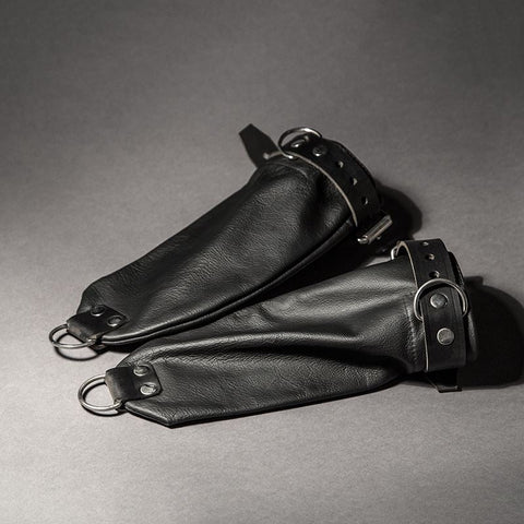 Flat Hand Leather Bondage Mitts - Fetters
