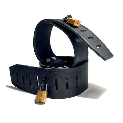 Leather Slot Ankle Restraints - Fetters