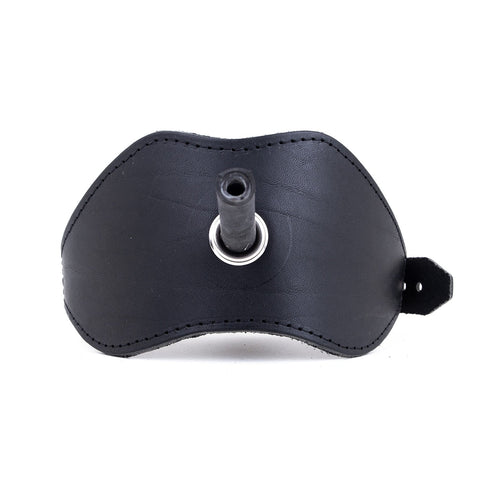 Rubber Pecker Gag with Airway - Leather Strap - Fetters
