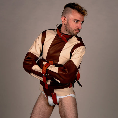 White Canvas & Tan Leather Straitjacket - Fetters