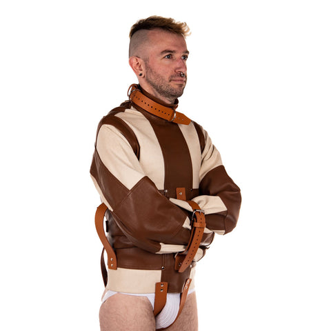 White Canvas & Tan Leather Straitjacket - Fetters